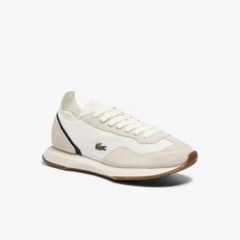 Lacoste Match Break Textile and Suede Sneakers - Tenisky Dámské Bílé / Tmavě Zelene | CZ-W7TJtq